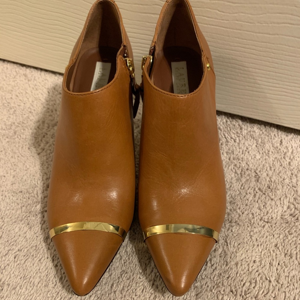Ralph Lauren cognac booties